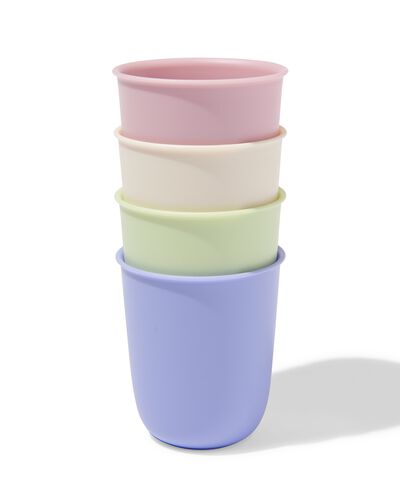 gobelets 280 ml plastique pastel - 4 pi&egrave;ces - 80650226 - HEMA