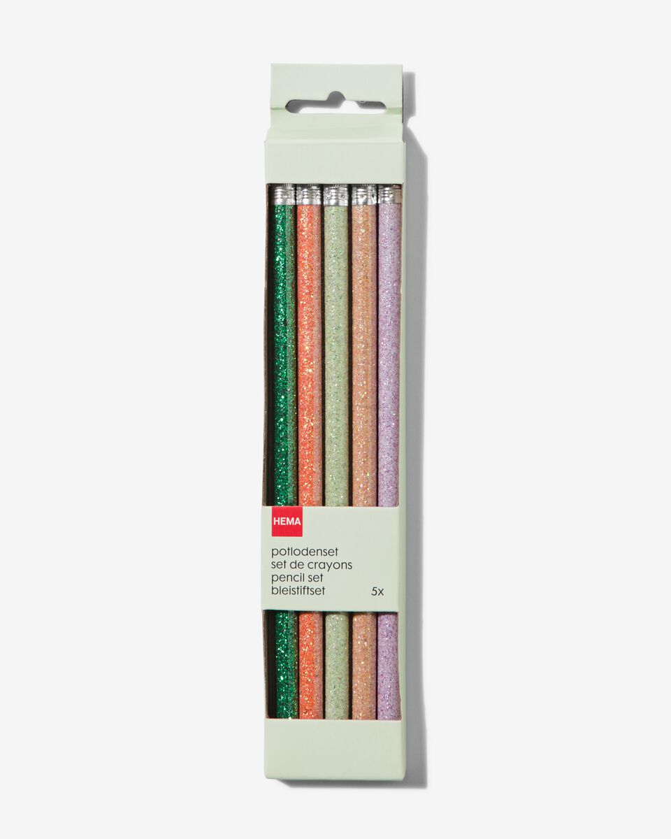 5er-Pack Glitzer-Bleistifte - 14430114 - HEMA