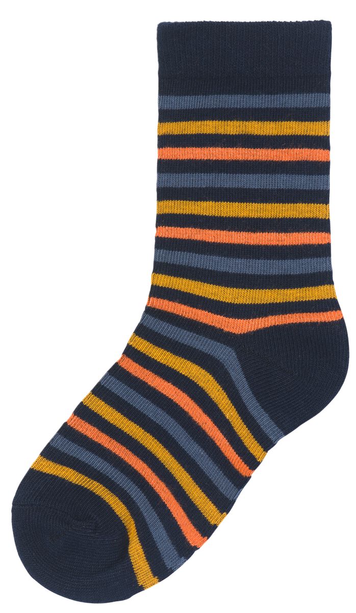 kinder sokken met katoen - 5 paar blauw blauw - 1000028425 - HEMA