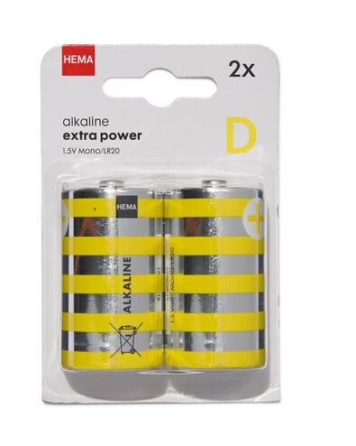 D alkaline batterijen - 2 stuks - 41290262 - HEMA