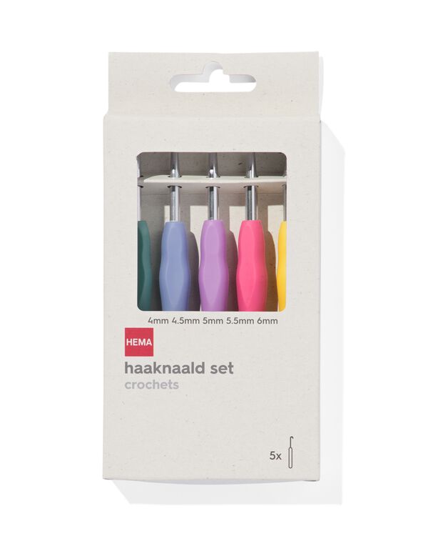 haaknaalden 4+4.5+5+5.5+6 - 5 stuks - 60760063 - HEMA