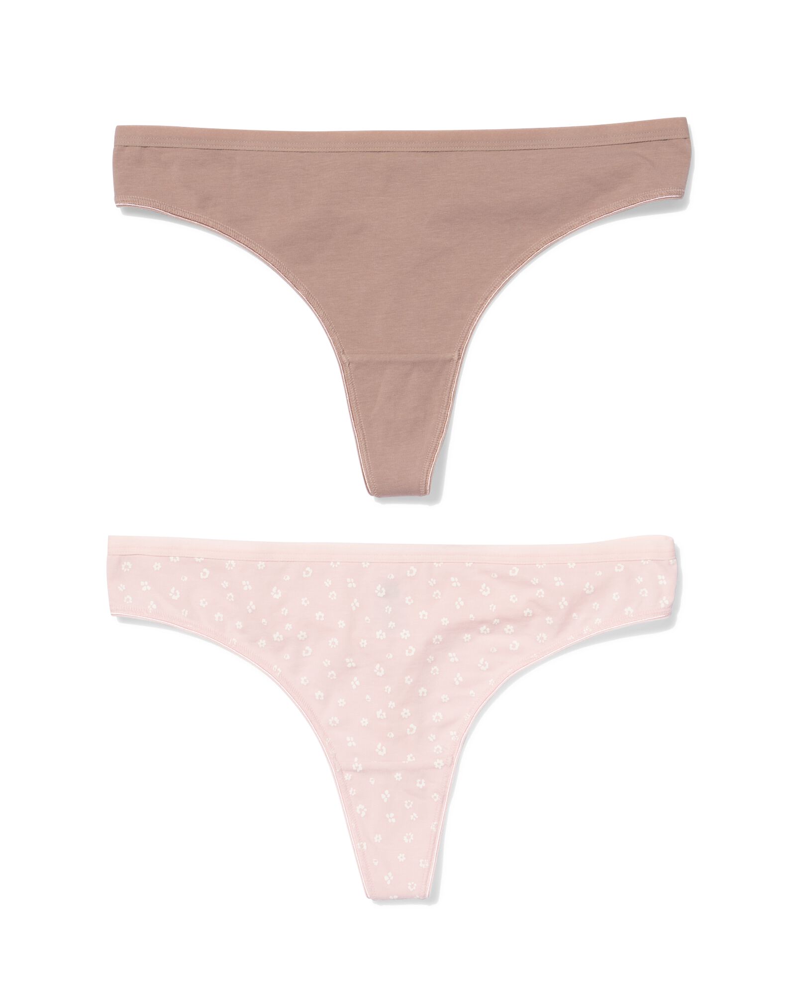 Damenstrings aus Baumwolle, Blumen &ndash; 2 St&uuml;ck hellrosa hellrosa - 19602335LIGHTPINK - HEMA