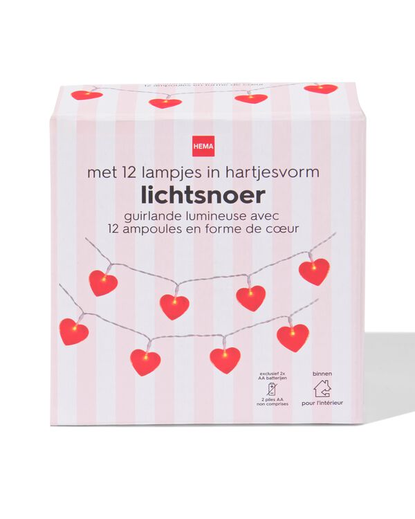 lichtsnoer 2m met 12 hartjes voor binnen - 60800213 - HEMA