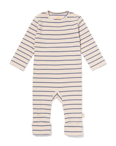 newborn meegroei jumpsuit strepen ecru ecru - 33439620ECRU - HEMA