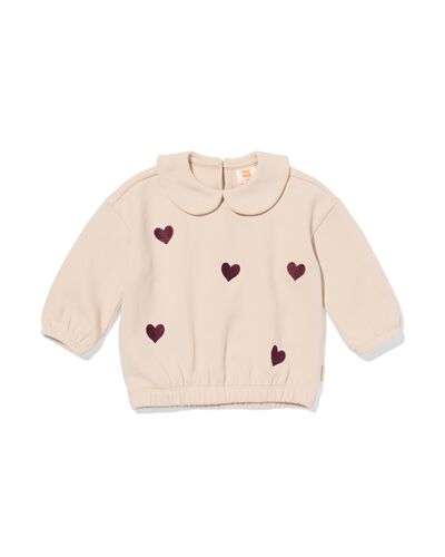 newborn sweater hartjes  ecru ecru - 33435820ECRU - HEMA