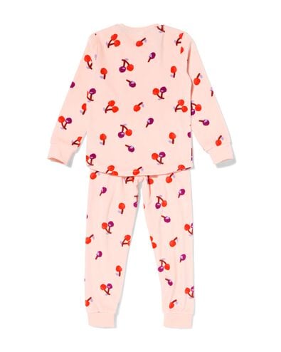kinderpyjama velours kers roze roze - 23001240PINK - HEMA