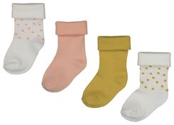 4 paires de chaussettes pour bébé en bambou jaune jaune - 1000018735 - HEMA