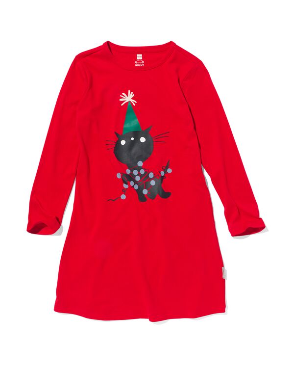 chemise de nuit enfant Siepie coton rouge rouge - 23010070RED - HEMA
