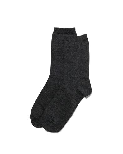 2-pak sokken met wol grijs 39/42 - 4240092 - HEMA