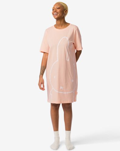 Damen-Nachthemd, Miffy, Baumwolle pfirsich L - 23490066 - HEMA