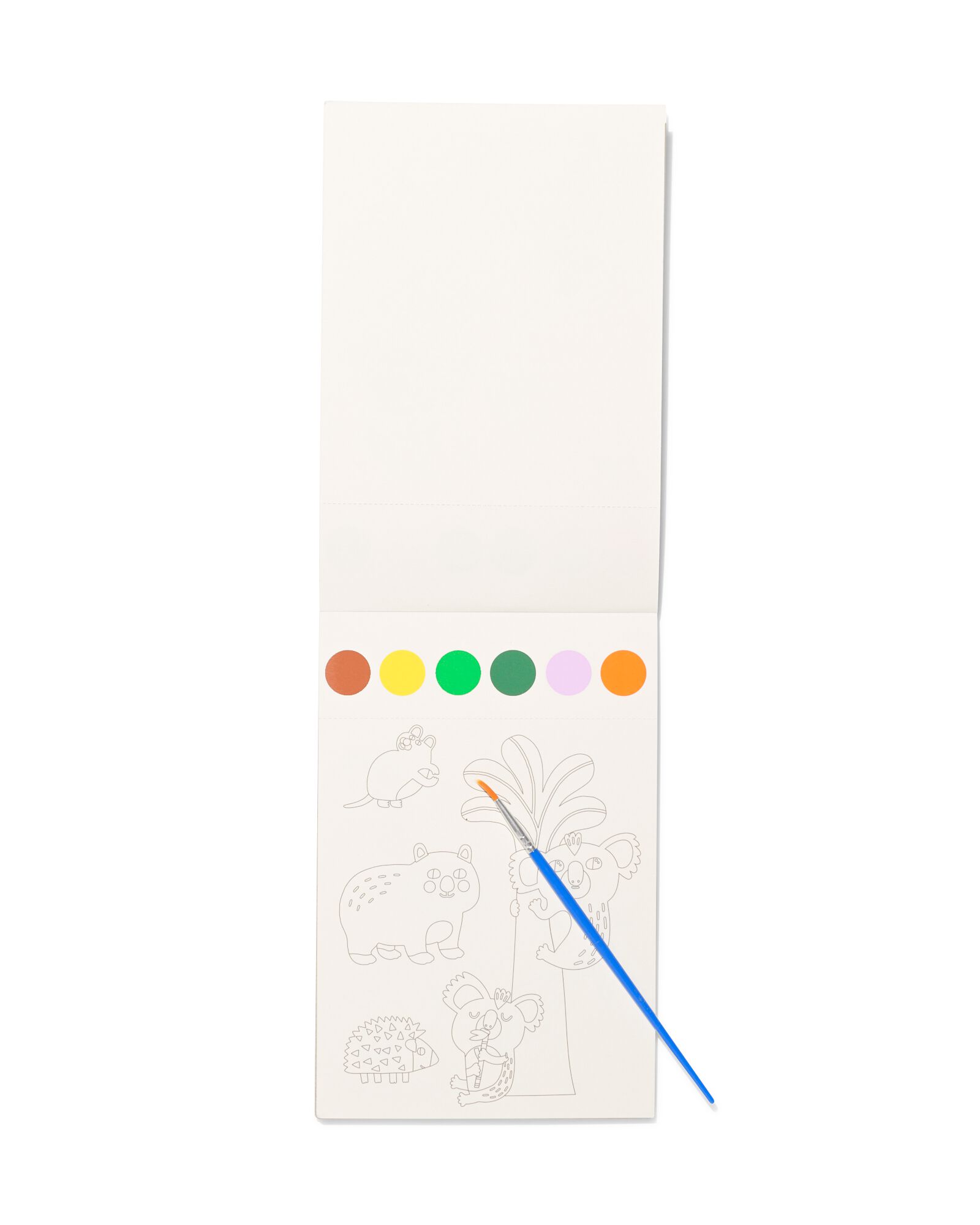 carnet d'aquarelle avec pinceau 14x21cm animaux de la for&ecirc;t - 15900465 - HEMA