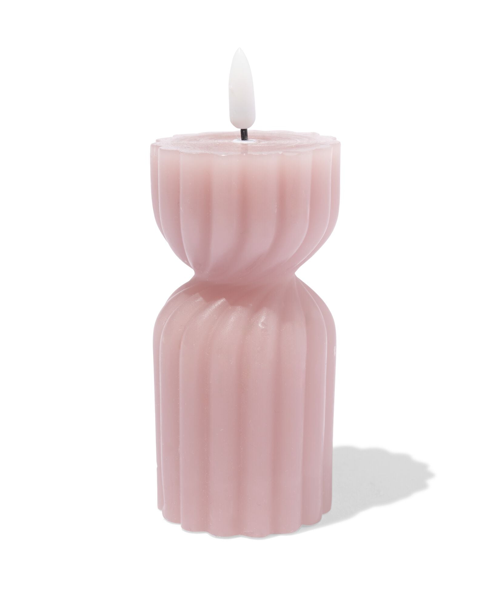 bougie forme led ⌀6,2x15cm diabolo nervur&eacute;e naturelle - 13550170 - HEMA