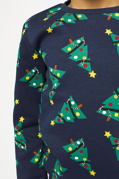 Kinder-Sweatshirt, Weihnachtsbäume dunkelblau 146/152 - 30793450 - HEMA