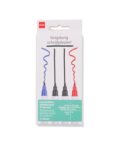 whiteboardmarker 1.4mm extra dunne punt - 4 stuks - 14402762 - HEMA