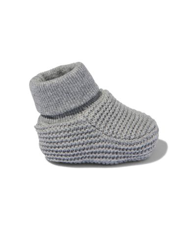 chaussons nouveau-né tricot gris chiné gris chiné - 1000020658 - HEMA