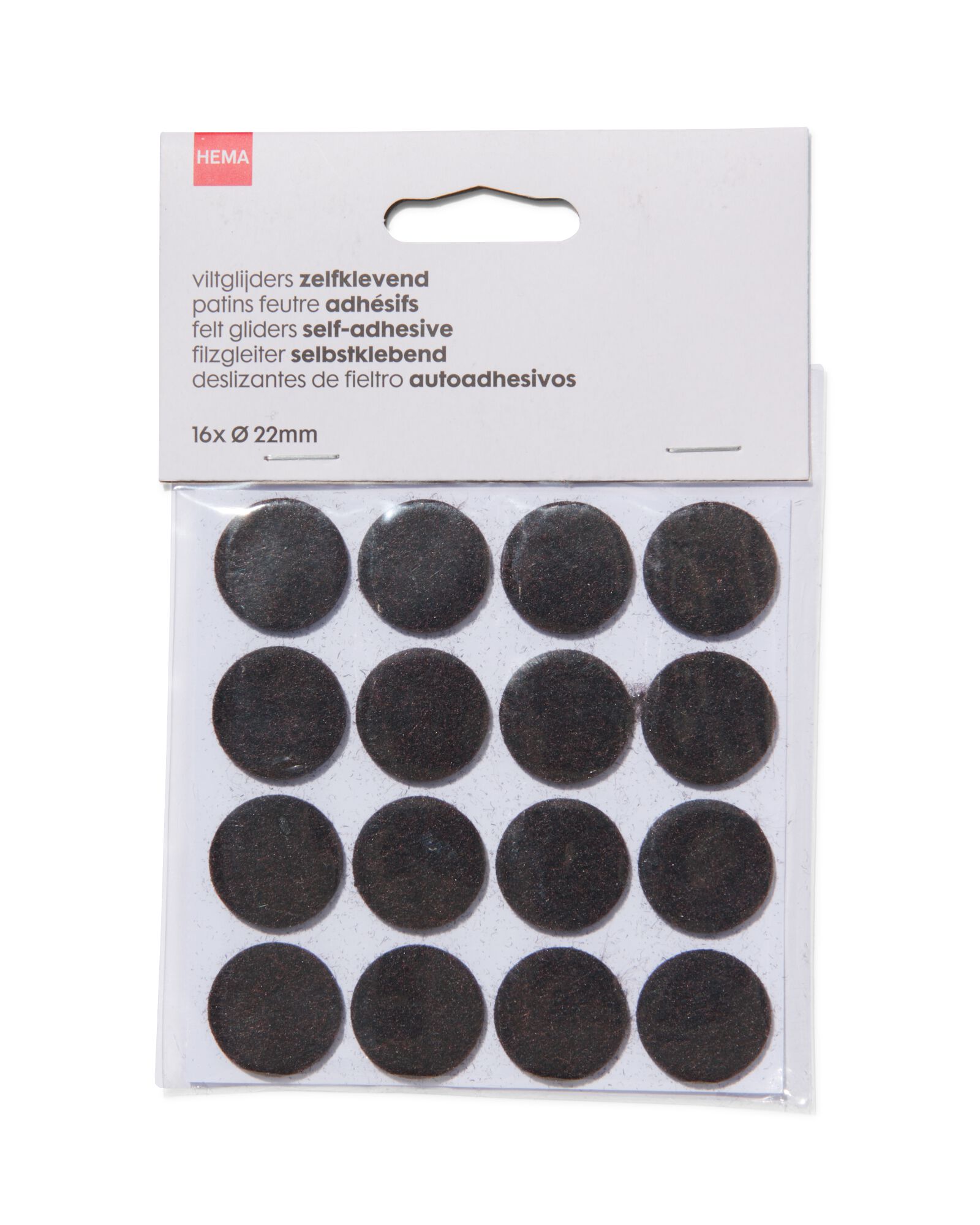 lot de 16 patins en feutre autocollant - 81040070 - HEMA
