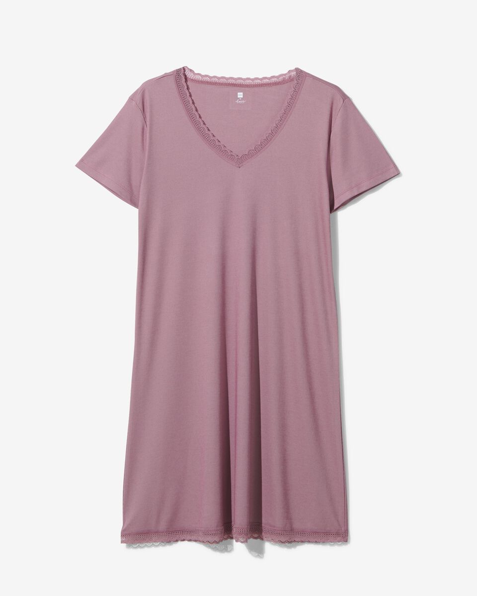 Damen-Nachthemd, mit Viskose mauve L - 23400242 - HEMA