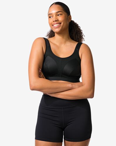 soutien-gorge de sport non pr&eacute;form&eacute; sans armatures - support &eacute;lev&eacute; noir noir - 1000011982 - HEMA