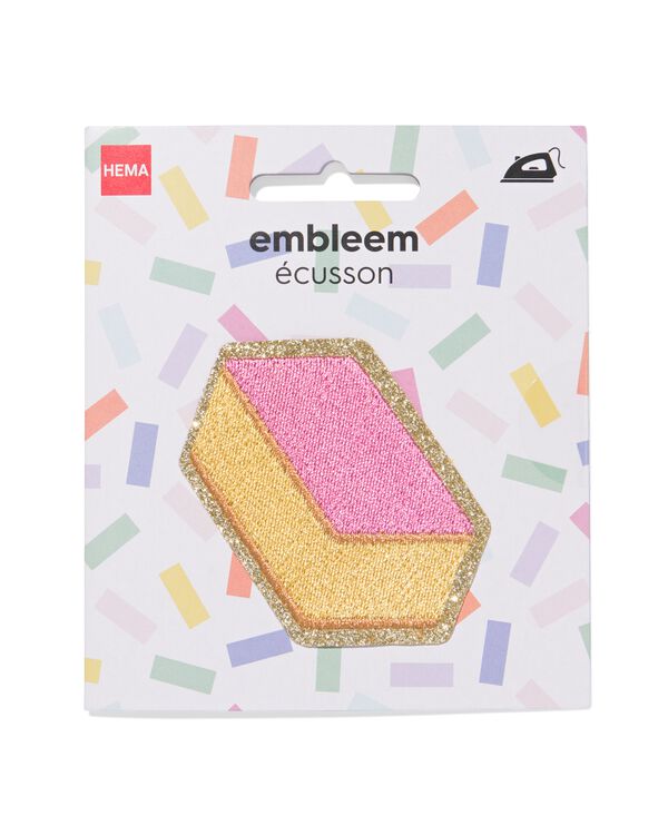 Karnevals-B&uuml;gel-Emblem 6,5 x 6 cm, &bdquo;Cremeschnitte&ldquo; - 60800265 - HEMA