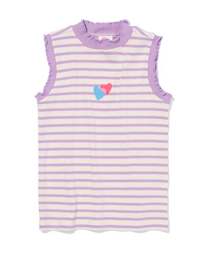 Kinder-Unterhemd, Rippenstrick, Herzen helllila helllila - 30827206LIGHTPURPLE - HEMA