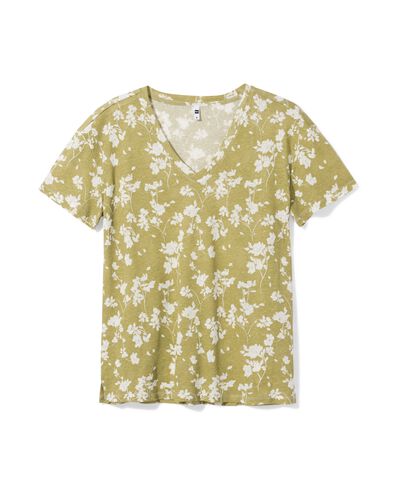 t-shirt femme Evie fleurs vert vert - 36211940GREEN - HEMA