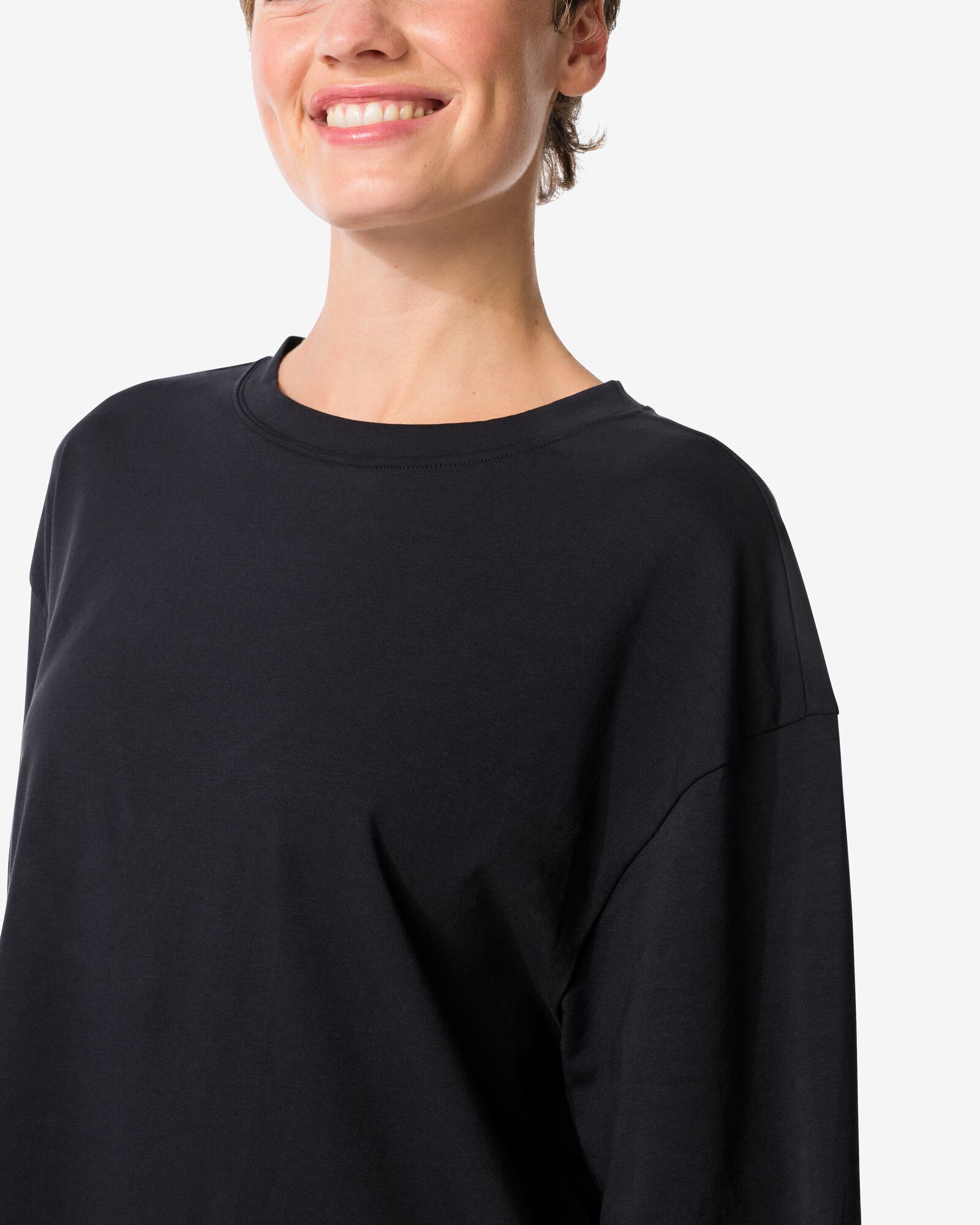Damen-T-Shirt, Boxy Fit schwarz schwarz - 36040241BLACK - HEMA