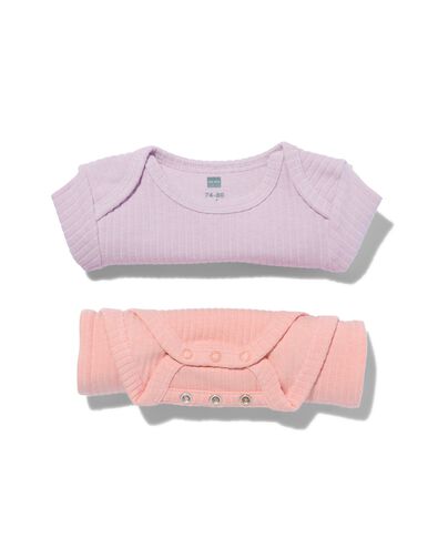 2er-Pack gr&ouml;&szlig;enflexible Baby-Bodys, gerippt, Bambus/Elasthan lila lila - 33308230LILAC - HEMA