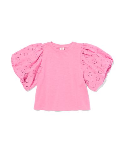 kinder T-shirt jersey geborduurd roze roze - 30826100PINK - HEMA