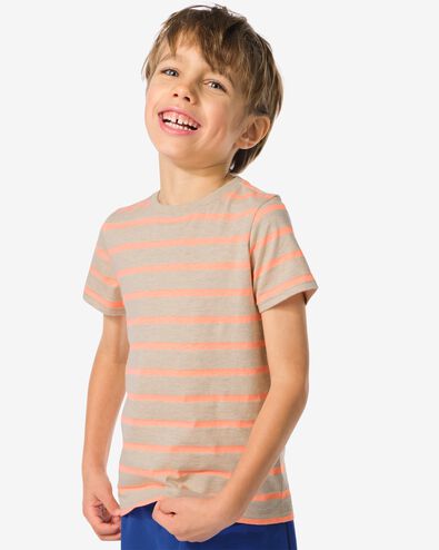 Kinder-T-Shirt, Streifen orange 86/92 - 30785337 - HEMA