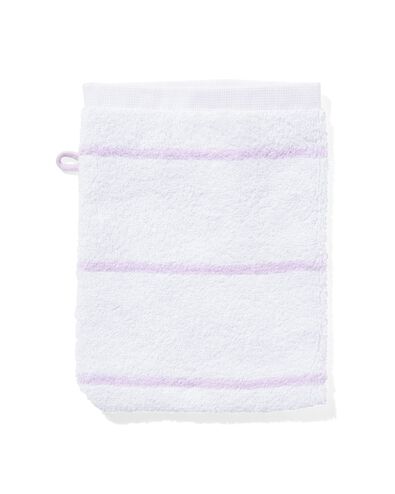 Waschhandschuh, schwere Qualität, weiß/violett, Streifen - 5254706 - HEMA