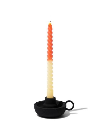 2 bougies longues torsadées Ø2x25 jaune/orange - 13506085 - HEMA