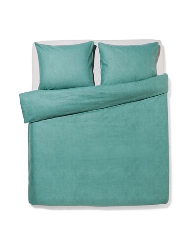 housse de couette 240x200/220cm flanelle m&eacute;lange vert - 5700212 - HEMA