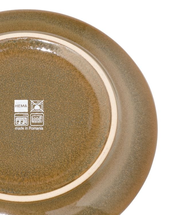 assiette &agrave; g&acirc;teau &Oslash;16cm Monaco fa&iuml;ence marron fonc&eacute; - 9650213 - HEMA