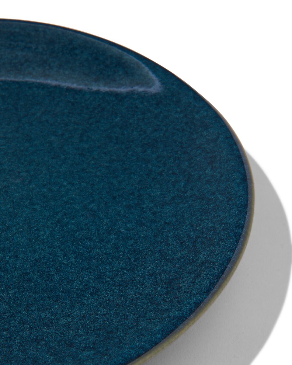 assiette plate - 26 cm - Porto - émail réactif - bleu foncé - 9602215 - HEMA