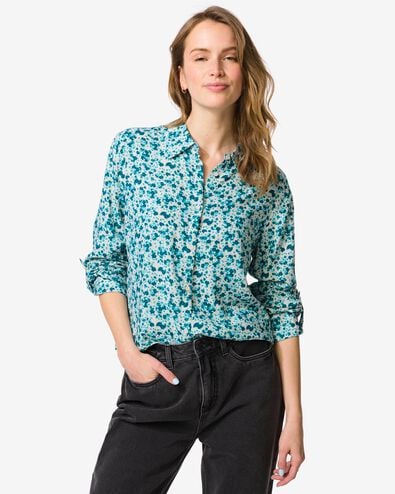 damesblouse Bobbie bloemen beige beige - 36207670BEIGE - HEMA