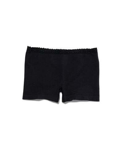 boxer femme sans coutures microfibre avec dentelle noir noir - 1000002002 - HEMA