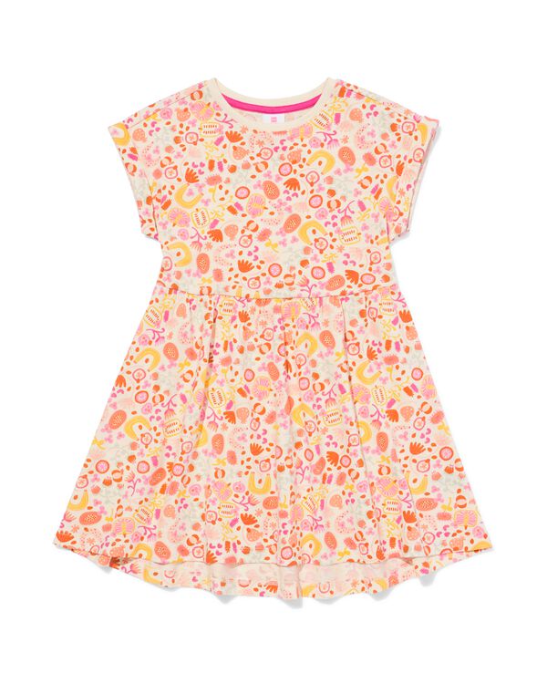 kinderjurk A-lijn bloemen ecru ecru - 30865901ECRU - HEMA
