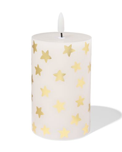 LED, Stumpenkerze, 7,5 &times; 12 &times; 7,5 cm, Stern, wei&szlig; - 25500078 - HEMA