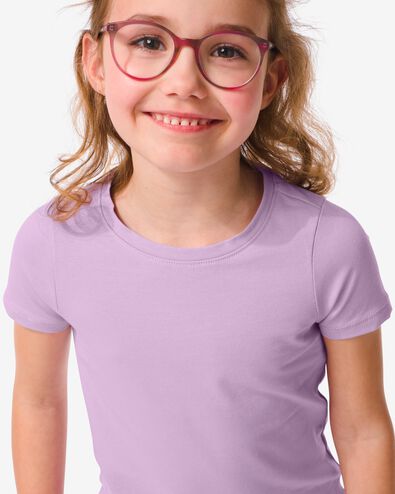 t-shirt enfant - coton bio violet 110/116 - 30832372 - HEMA