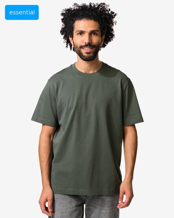 t-shirt homme Elias coupe d&eacute;contract&eacute;e gris gris - 2129820GREY - HEMA