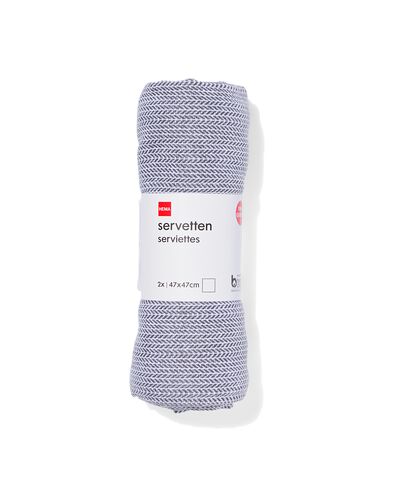 2 serviettes en coton 47x47 gris - 5390039 - HEMA