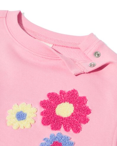babytrui sweatstof bloemen roze roze - 33081670PINK - HEMA