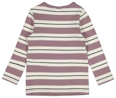 t-shirt bébé rayure côtelé lilas - 1000021407 - HEMA