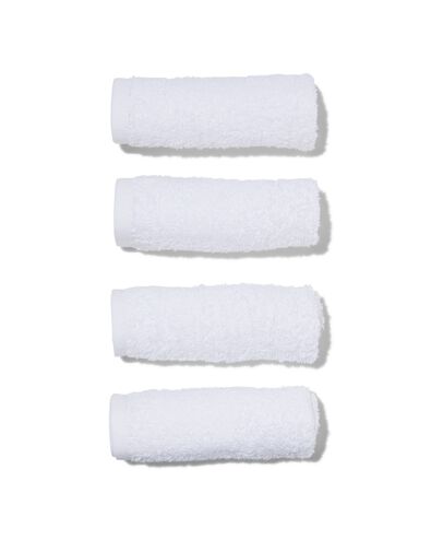 4 serviettes pour le visage 30x30 blanches - - qualité épaisse blanc débarbouillettes 30 x 30 - 5200235 - HEMA
