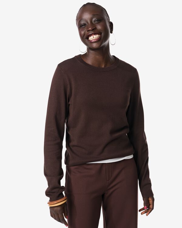 damestrui Lila fijngebreid bruin bruin - 36207170BROWN - HEMA
