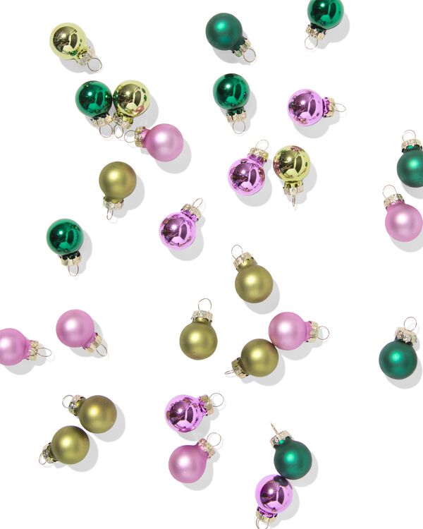 boules de No&euml;l 3,2 cm verre mini multi - 36 pi&egrave;ces - 25100194 - HEMA