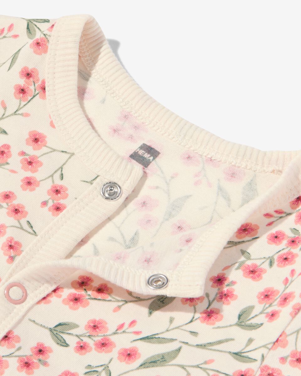 pyjama bébé coton fleurs blanc cassé 74/80 - 33390921 - HEMA