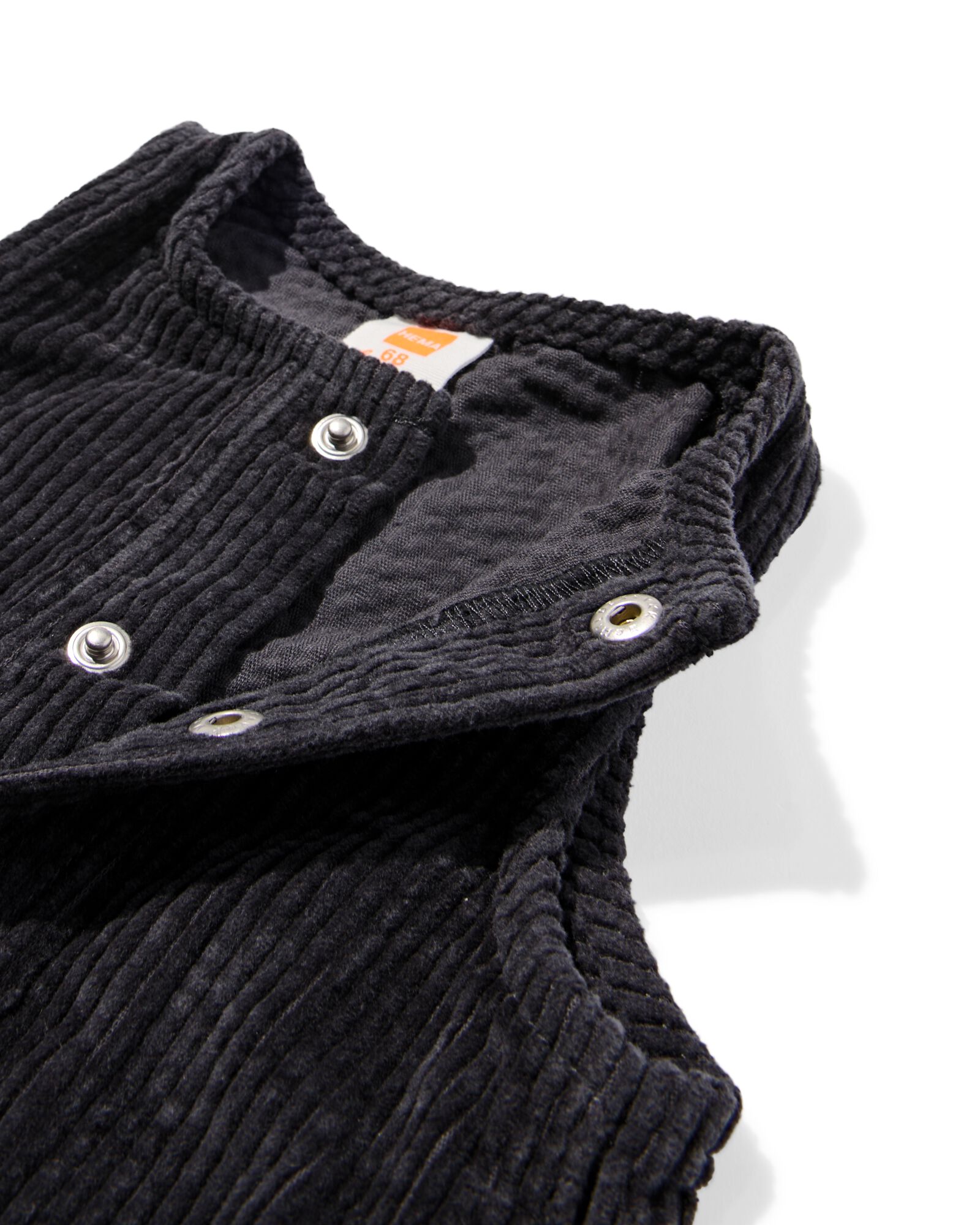 babyjumpsuit corduroy  donkergrijs donkergrijs - 33168870DARKGREY - HEMA