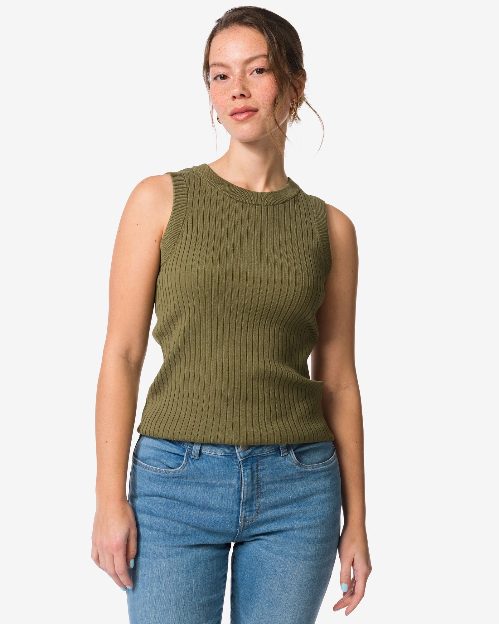 d&eacute;bardeur femme Frida c&ocirc;tel&eacute; vert vert - 36303450GREEN - HEMA