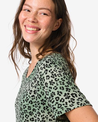 chemise de nuit femme l&eacute;opard jersey vert vert - 23401355GREEN - HEMA